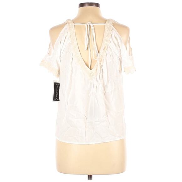 RnB Cold Shoulder Tie Back V-Neck Blouse L - Picture 2 of 3